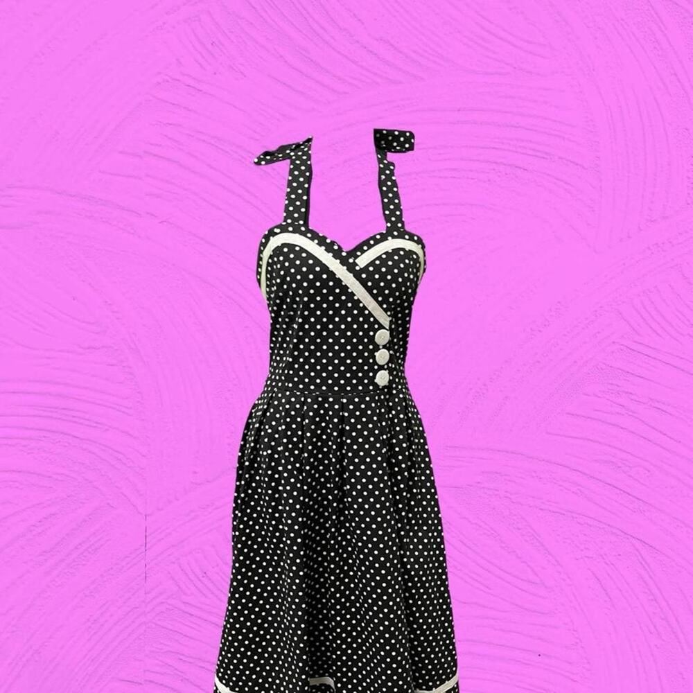 Retro Inspired Back Polka Dot Midi Dress